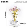 Pronta-Entrega Ornamentos de Flor Rosa em Vidro Ametista Presente de Dia dos Namorados Ornamentos Decoração de Sala de Estar Casa Ornamentos de Flor de Cristal