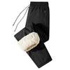 Pantalones de algodón con forro de felpa de cordero y algodón, pantalones cálidos de talla grande con grafeno, pantalones deportivos casuales de color liso para hombre, venta al por mayor transfronteriza