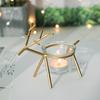 Ins Estilo Nórdico Accesorios de Hierro Forjado Lámpara Romántica Portavelas Simple Moderno Retro Vidrio Adornos de Decoración para el Hogar