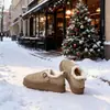 Sapatos Birkenstock Peludos para Mulheres 2025 Inverno Novo Estilo Botas de Neve Acolchoadas com Lã Solado Grosso Antiderrapante Sapatos de Algodão Quentes do Nordeste