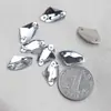 Costura Manual DIY Pedraria Irregular Acrílica com Fundo Plano Conjunto de Pedrarias para Vestido de Noiva Feito à Mão com Furo