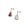 Nuevos Pendientes Estilo Calabaza de Qijia para Mujer, Chapados en Oro Rosa de 18K, Pendientes Largos con Ágata Roja, Tamaño Mediano, Lujo Ligero