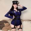 Policial gostosa sexy OL irmã real estilo divertido uniforme role-playing comissária de bordo apertada saia de couro de quadril cueca