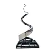 Fabricante de Esculturas Grandes de Aço Inoxidável Personaliza Escultura de Metal com Fonte de Água Quadrada Anel Abstrato Espelhado para Jardim Externo