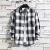 Camisa a cuadros para hombre, de manga larga, estilo coreano, holgada, a la moda, elegante, de talla grande, para estudiantes, primavera y verano, nueva camisa para hombre.