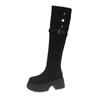 Botas Western de Venda Quente Retro Outono/Inverno 2026 Super Tendência Duas Formas Conversíveis de Cano Alto com Solado Grosso Salto Bloco Versátil