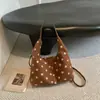 Bolsa transversal casual da moda transfronteiriça com estampa de bolinhas em camurça 2026 nova moda de inverno bolsa de ombro crossbody de alta qualidade para mulheres