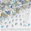 Decorações para Nail Art em Formato de Flecha com Fundo Plano 5x8mm, Strass de Vidro Cristalino de Formato Irregular, Strass para Nail Art Usáveis, Atacado DIY
