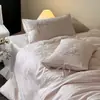 Corazón de niña francesa 100% algodón de fibra larga juego de cuatro piezas de algodón de alta calidad funda de edredón sábanas juego de cama de tres piezas 4