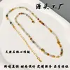 Nuevo collar de amor de piedra natural estilo chino para mujer, cobre chapado en oro, lujo ligero, moda original, cadena para clavícula, joyería al por mayor de Qingdao
