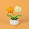 Girasol de Lana Transfronterizo en Maceta Flor de Lirio del Valle Nomeolvides Tulipán Adorno de Flor Artificial Temporada Escolar Regalo para Maestro