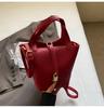 Bolsa Nicho Rosa de Grande Capacidade para Mulheres 2025 Nova Transversal de Mão para Trabalho Cesta de Legumes Mochila Sogra Bolsa Balde