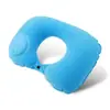 Almohada Inflable en Forma de U con Terciopelo para Protección del Cuello, Almohada para Siesta de Viaje, Ligera, Portátil, Soporte Estable, Alivia la Fatiga