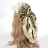 Bufanda Floral de Seda de Comercio Exterior 90cm Bufanda de Seda Bufanda Cuadrada Europea y Americana de Alta Gama Chal Transfronterizo Bufanda Turbante de Satén
