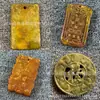 Pendente de Pedra Jade Natural Tai Shan para Atrair Riqueza e Fortuna, Fabricante de Pingente Redondo Oco Cinco Bênçãos