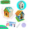 Exportar para Amazon Casa de Pássaros de Madeira DIY Montagem Casa de Pássaros Produto Criativo Atacado Pintada com Grafite Ninho de Pássaros Casa de Pássaros de Madeira
