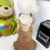 Perro pequeño mascota oso perro de peluche ropa para perro otoño e invierno invierno abrigo de algodón pana correa de oso ropa de cuatro patas