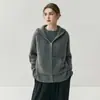 760g Estilo Grueso ~ Chaqueta de Cachemira Holgada y Delgada para Mujer con Capucha y Cremallera Nuevo Cárdigan de Punto Otoño e Invierno 2025