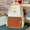 Mochila de Bloques de Color Rosa Suave y Morado para Estudiantes Mujeres, Alto Valor Estético, Gran Capacidad, Bolso Escolar Ligero, Mochila de Campus para Compras para Mujeres