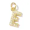 Rhinestone Europeu e Americano Vinte e Seis Letras DIY Pingente de Zircônia de Cobre para Mulheres Banhado a Ouro Real 18K A-Z Colar Brinco Joia Charme