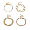 Joyería Nueva Transfronteriza Europea y Americana Pulsera de Juego Distintivo de Ritmo Callejero Apilada con Pulsera de Aleación de Torcido de Hilo Exagerado para Mujeres