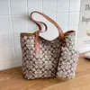 Bolsa tote estilosa com estampa e textura de alta qualidade, versátil e perfeita para o uso diário, grande capacidade, bolsa de ombro fashion e moderna