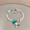 Vacaciones en la Playa~Pulsera de Concha Azul y Estrella de Mar para Mujer, Accesorios de Cuentas Isleños, Nuevo Estilo 2025 Joyería Apilable