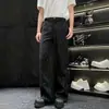 Calça Flare Masculina Preta, Novo Estilo de Nicho com Lantejoulas Estreladas e Design de Tinta Salpicada, Calça Longa Casual Versátil de Alta Qualidade