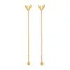 Pendientes de Lazo Estilo Coreano para Mujer, Pendientes de Acero de Titanio Chapados en Oro Personalidad Moda Estilo Ins, Accesorios Florales Hechos a Mano para Orejas