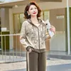 Elegante chaqueta estampada de otoño para madres, sudadera con capucha para mujeres de mediana edad, traje deportivo casual de primavera y otoño para mujeres de mediana edad y mayores