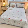 Cobertor de Cama de Lã de Leite Espessado Conjunto de Três Peças Outono e Inverno Estilo Renda Quente Lençol Antiderrapante Capa de Colchão Capa Kang Atacado