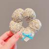 Goma para el pelo de flor para niños, Tridimensional Linda Estilo Coreano, Cuerda para moño floral fresca, Coleta Scrunchie pequeño