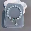 Pulseira Borboleta de Cristal de Vidro para Mulheres, Design de Nicho Ins, Pulseira Luar Cinza, Pulseira DIY, Presente para Estudantes