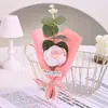 Buquê de Flores de Lã Acabado, Rosas e Girassóis Crochê à Mão, Lembranças Criativas, Pequenos Presentes Exquisitos para o Dia dos Namorados Chinês