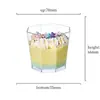 En stock taza cuadrada taza redonda múltiples tazas de postre taza para pudín taza para mousse plato cuchara de plástico desechable Amazon