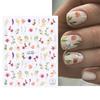 Transfronteiriço novo Nail Art Adesivos ins Primavera Flores coloridas, folhas, pássaros, borboletas, adesivos de unhas frescas