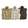 Atacado de fabricante de roupas femininas transfronteiriço 2026 estilo europeu e americano moderno solto de abotoamento duplo com pregas gola alta sem mangas colete trench coat