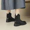Zhr Clásicos Retro Versátiles Planos Botines Cortos 2025 Otoño e Invierno Nuevos de Terciopelo Cálidos y Cómodos Moda Botines para Mujer