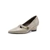 ¡Camelia! Zapatos de mujer de moda, estilo slip-on, de punta fina, corte bajo, tacón de cuña tricolor, piel de oveja de capa superior, otoño 2026