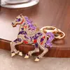 Doze Signos do Zodíaco Cavalo de Diamante Chaveiro de Metal Animal Criativo Exquisito Pingente de Bolsa Acessórios para Chaveiro de Carro
