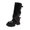 Hermosos pantalones de otoño tubo estilo nuevo botas de jinete delgadas suela gruesa apiladas 2026 botas botas altas botas largas mujer estilo británico Rad