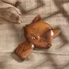 Espelho Pequeno com Cabo de Sândalo Personalizado Gravado Desenho Animado Gato Fofo Criativo Espelho Portátil de Madeira para Maquiagem