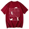 Camiseta unisex de manga corta con estampado de gato y notas musicales divertidas, de seda de leche, línea de pentagrama creativa, top holgado de moda musical