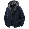 Chaqueta Deportiva para Exteriores para Hombre Primavera y Otoño 2025 Nueva Americana Empalme de Cuadros en Contraste con Capucha Chaqueta de Trabajo
