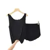 Conjunto de Camisola de Modal sin Mangas Holgada y Shorts de Pijama para el Hogar para Mujer, Ropa de Dormir de Verano que se Puede Usar Afuera para Prevenir la Exposición
