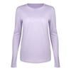 Roupa de Yoga Outono/Inverno 2026 para Mulheres, Camiseta Esportiva de Manga Longa em Algodão Pima Americano, Gola Redonda, Roupa Fitness Casual Solta