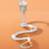 Clip para Ombligo con Forma de Serpiente Transfronterizo, Anillo para Ombligo Sexy de Estilo Europeo y Americano de Moda sin Perforación