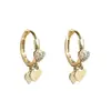 Pendientes de Amor Dorados Estilo Coreano Lujo Ligero Gama Alta Pequeños Exquisitos de Moda Fáciles de Combinar Pendientes para Dama Joyería