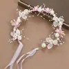 Nova Tiara de Coroa de Flores para Crianças Estilo Mori Girls Carimbo de Flor no Cabelo Tira de Cabelo Tiara Meninas Florista Super Fada Acessório de Cabeça