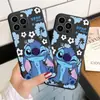 Puntada de Flor Azul es Adecuada para Funda de Teléfono Móvil Apple 15 Transfronteriza 16Promax Iphone17 Dibujos Animados 14 Todo Incluido 13